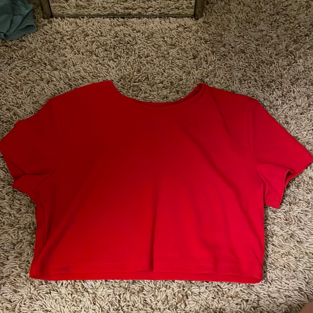 Cute red crop top, soft and great material.